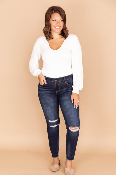 Kylie Distressed Dark Wash Jeans