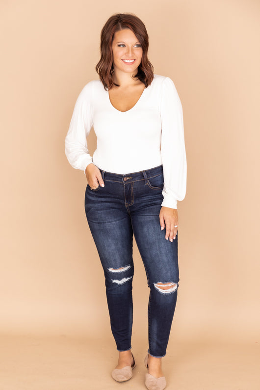 Kylie Distressed Dark Wash Jeans