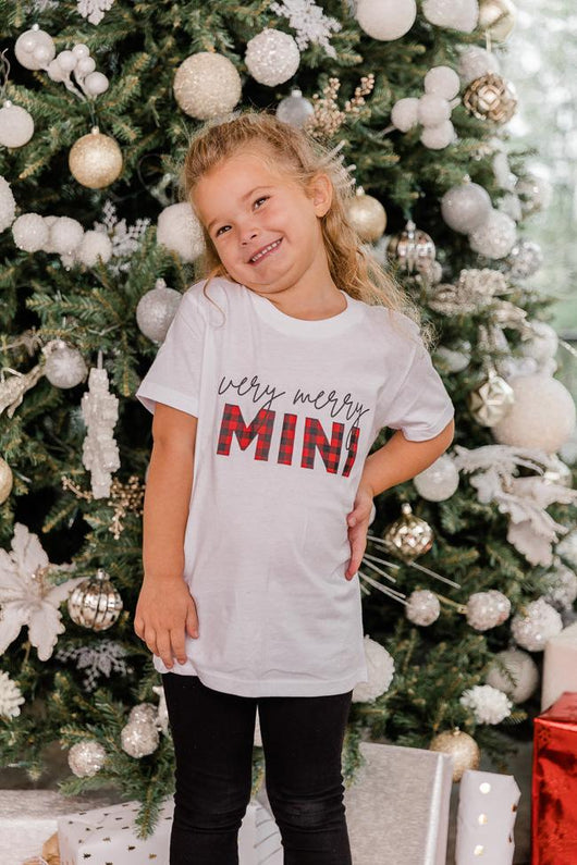 Very Merry Mini Graphic White Youth Tee