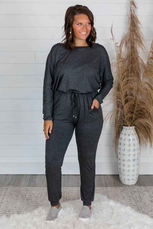 Love Is All Around You Grey Jumpsuit