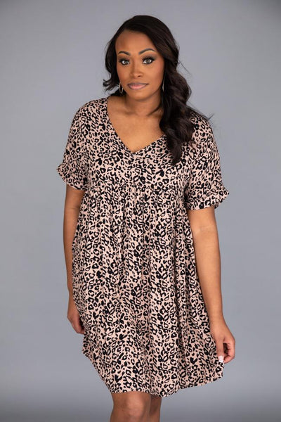 Unstoppable Feeling Babydoll Animal Print Dress