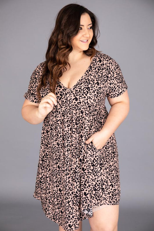 Unstoppable Feeling Babydoll Animal Print Dress
