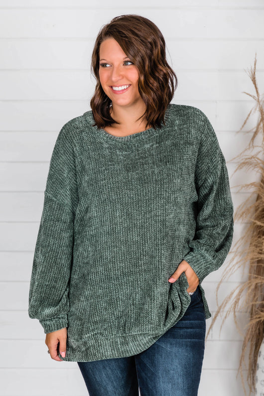 Make My Wish Come True Olive Pullover