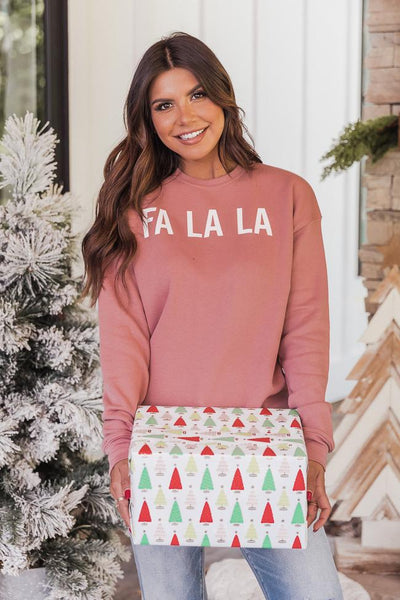 Fa La La Mauve Graphic Sweatshirt
