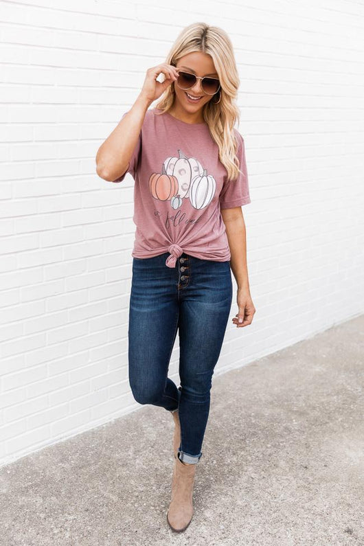 It's Fall Y'all Graphic Tee Mauve