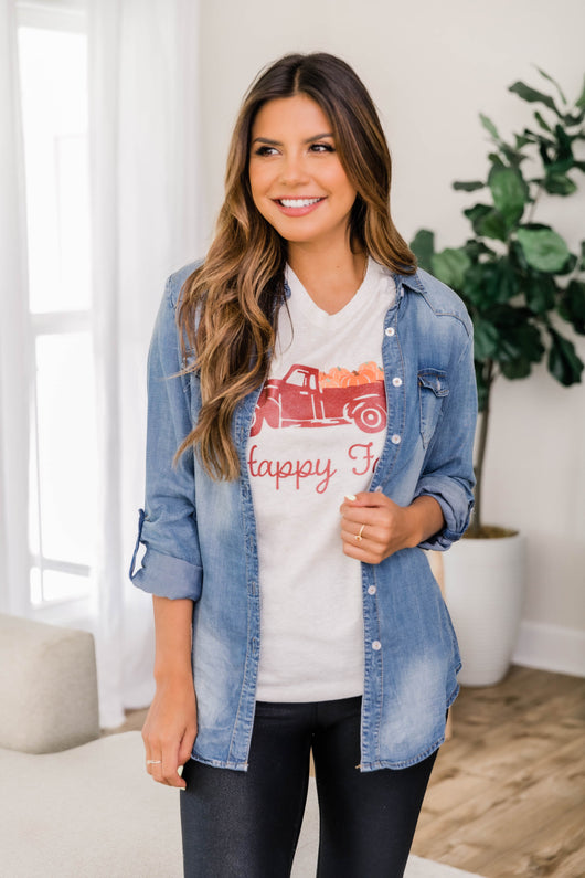 Trucking Along Fall Graphic Tee