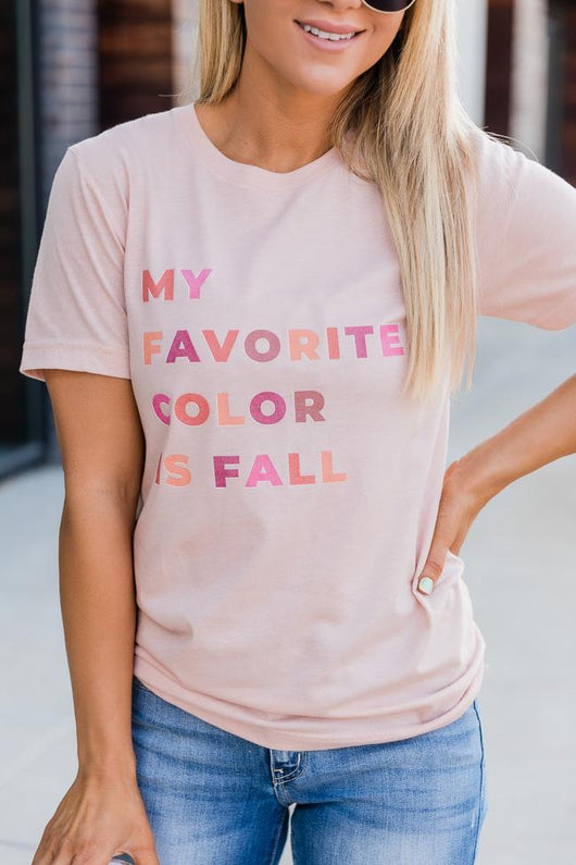 My Favorite Color Is Fall Block Peach Graphic Tee