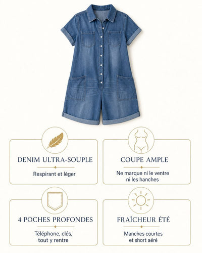 Capri Denim Romper