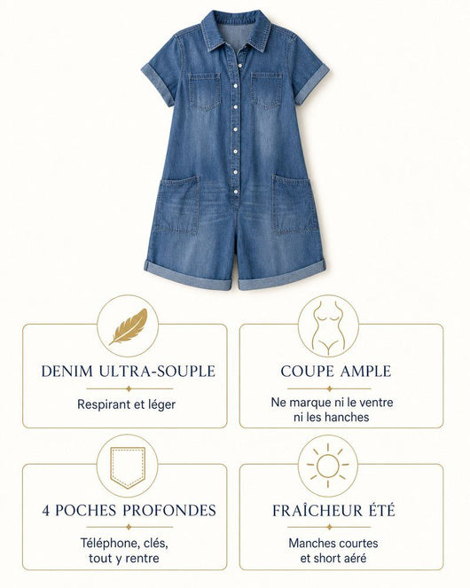 Capri Denim Romper