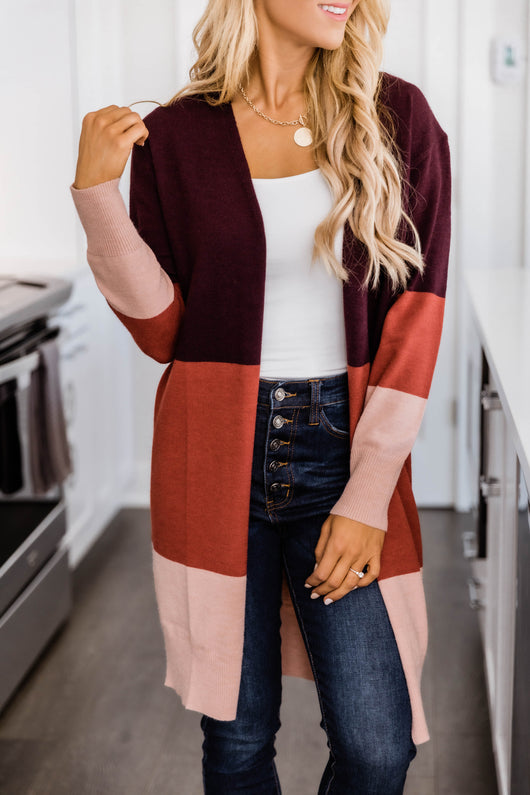 Secret Obsession Colorblock Cinnamon Cardigan FINAL SALE