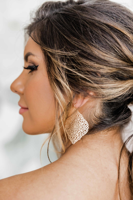 Shining Heart Gold Earrings