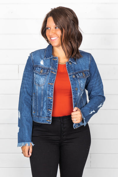 Stay Beautiful Dark Wash Denim Jacket