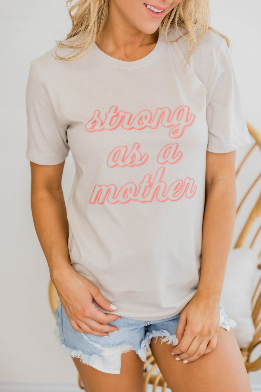 Strong As A Mother Graphic Tee Heather Dust