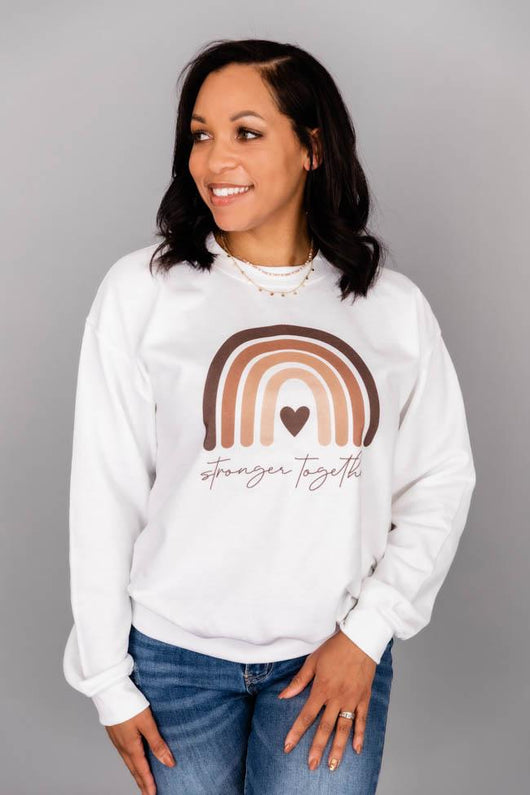 Stronger Together Rainbow Graphic Sweatshirt