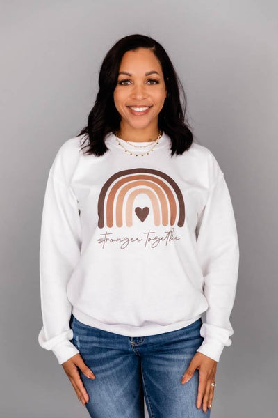 Stronger Together Rainbow Graphic Sweatshirt