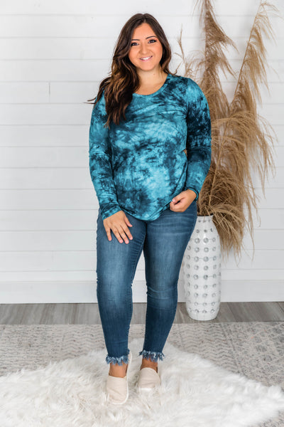 Surprising Statement Tie Dye Blue Blouse FINAL SALE