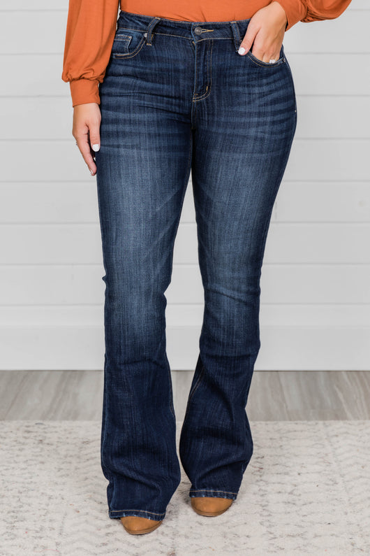 The Sabrina Dark Wash Flare Jeans