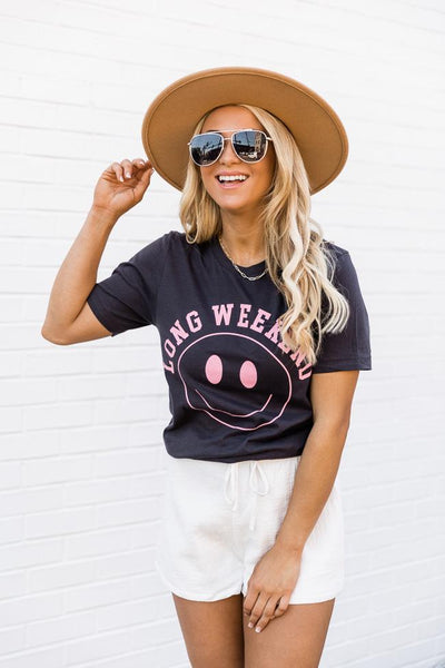 Long Weekend Smiley Graphic Tee