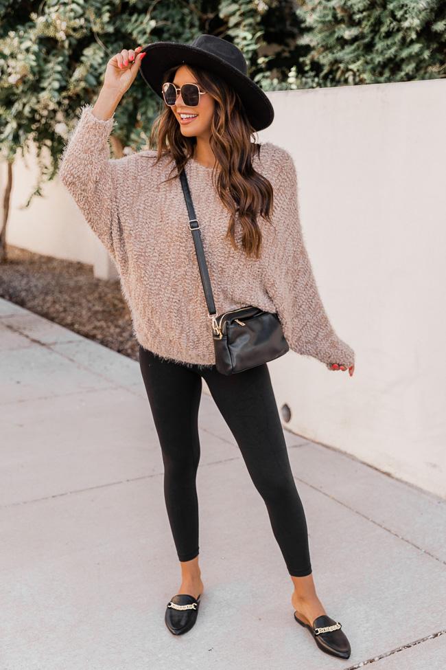 Whisper My Dreams To You Taupe Sweater