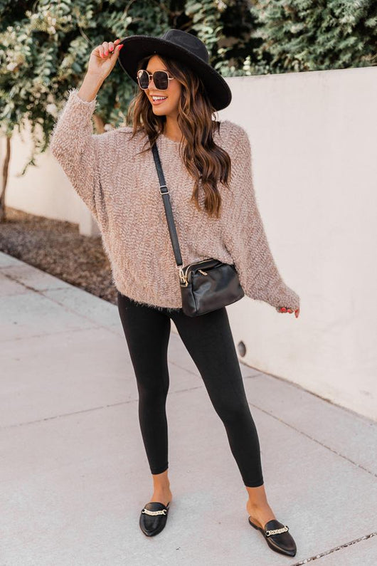Whisper My Dreams To You Taupe Sweater
