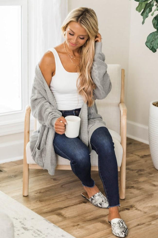 Won't Change My Heart Grey Cardigan