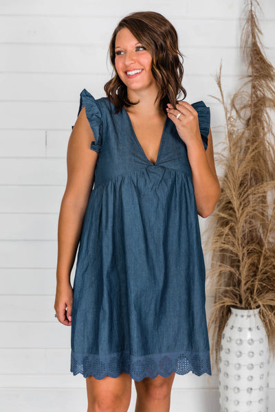 You Found My Heart Chambray Romper