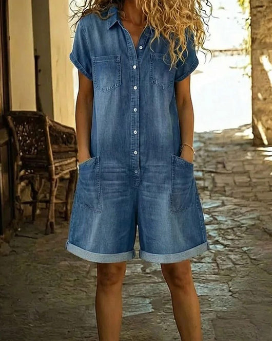 Capri Denim Romper