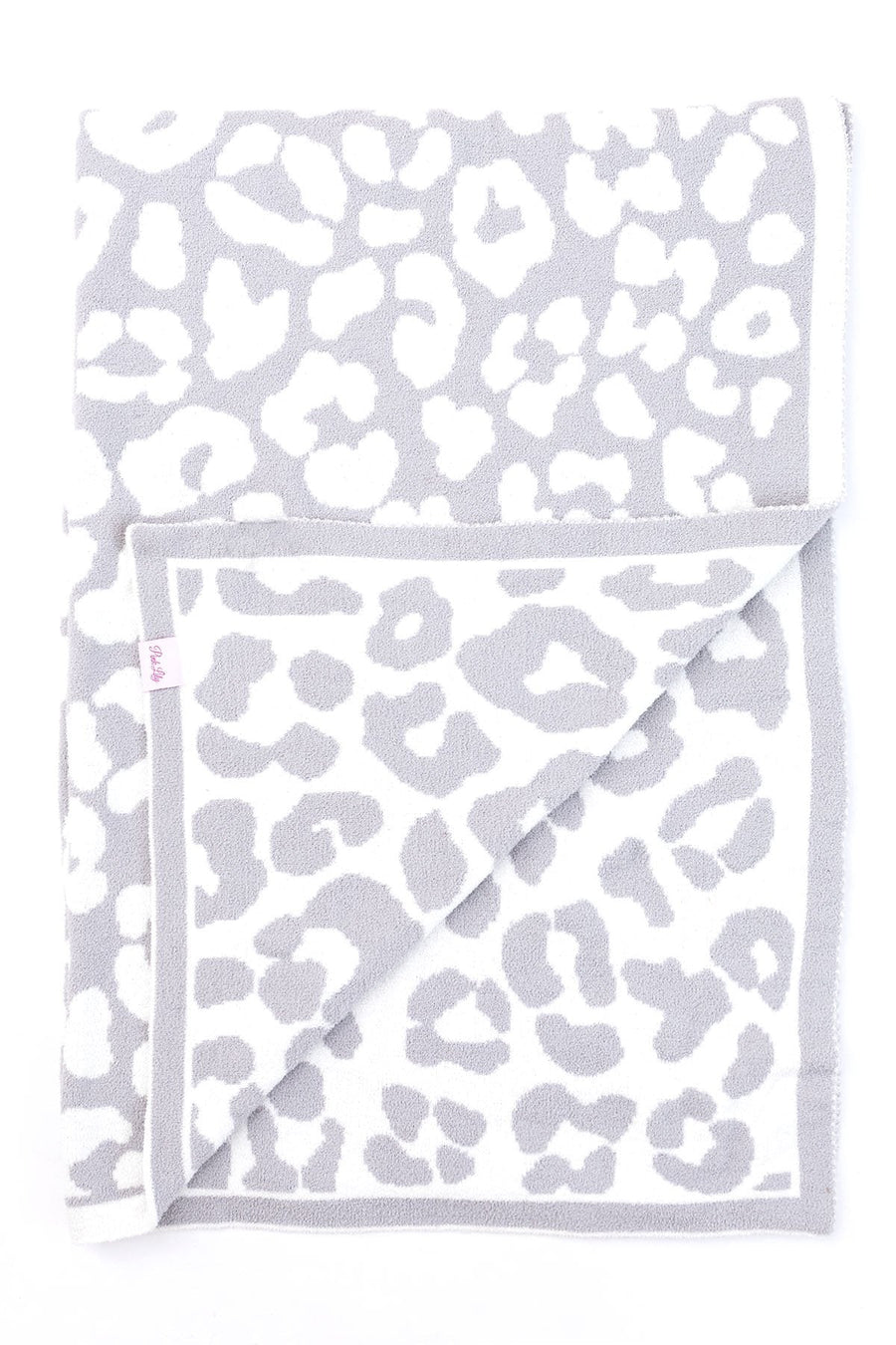 Keep You Warm Blanket Light Grey Leopard Print