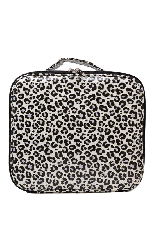 No Time To Spare Grey Animal Print Makeup Bag
