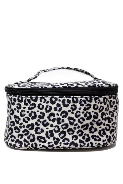 Familiar Style Grey Animal Print Makeup Bag