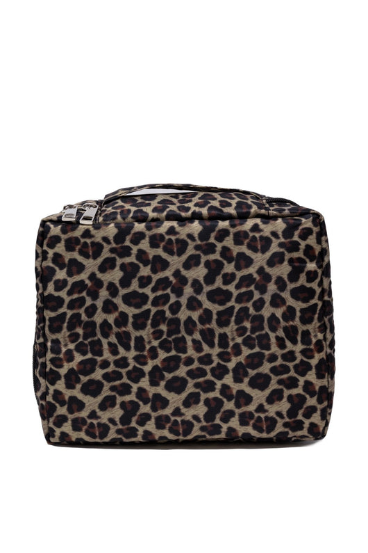 Change Up My Look Brown Animal Print Makeup Bag