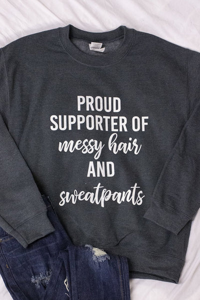 Messy Hair And Sweatpants Graphic Sweatshirt