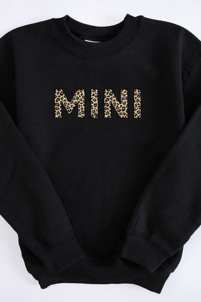 Mini Animal Print Kids Sweatshirt Black