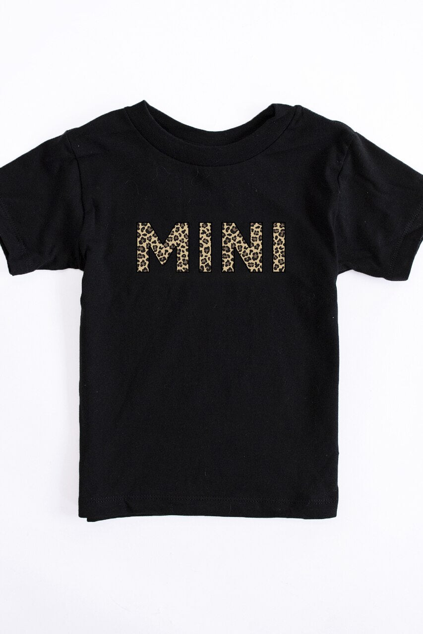 Mini Animal Print Youth Tee Black