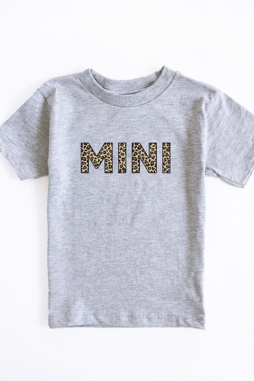 Mini Animal Print Baby Tee Grey