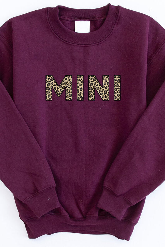 Mini Animal Print Kids Sweatshirt Burgundy