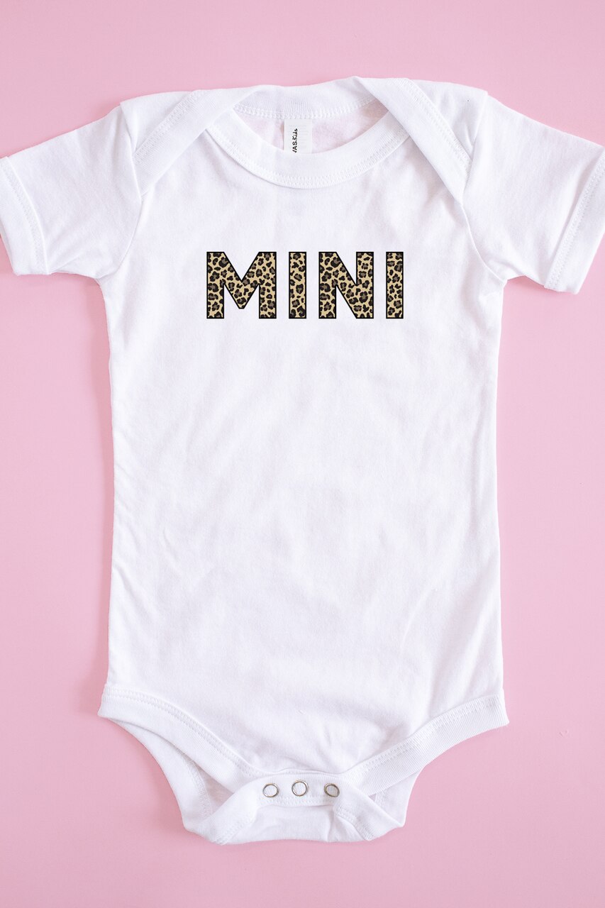 Mini Animal Print Onesie White