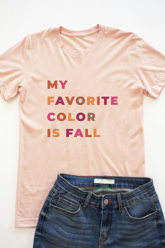 My Favorite Color Is Fall Block Peach Graphic Tee