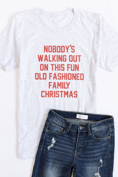 Fun Old Fashioned Family Christmas Graphic Ash Tee
