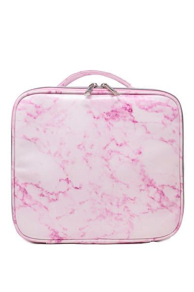 No Time To Spare Pink Marble Makeup Bag