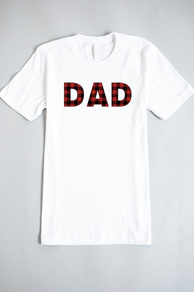Plaid Dad Graphic White Tee