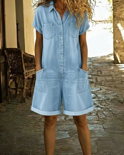 Capri Denim Romper