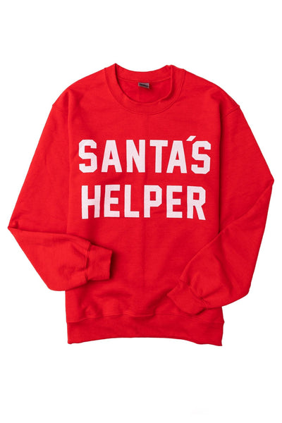 Santa's Helper Red Graphic Sweatshirt
