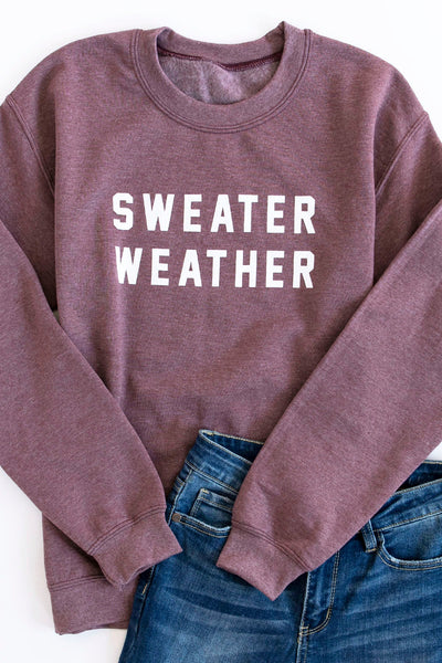 Sweater Weather Dark Maroon Graphic Sweatshirt